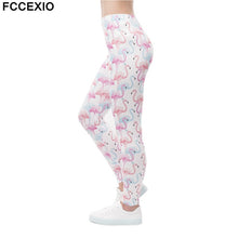 Load image into Gallery viewer, Flamingo Printied High Waist Workout Legging