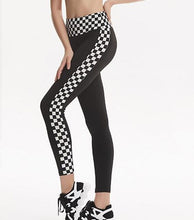 Load image into Gallery viewer, Plaid Patchwork Leggings High Waist